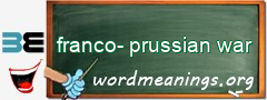 WordMeaning blackboard for franco-prussian war